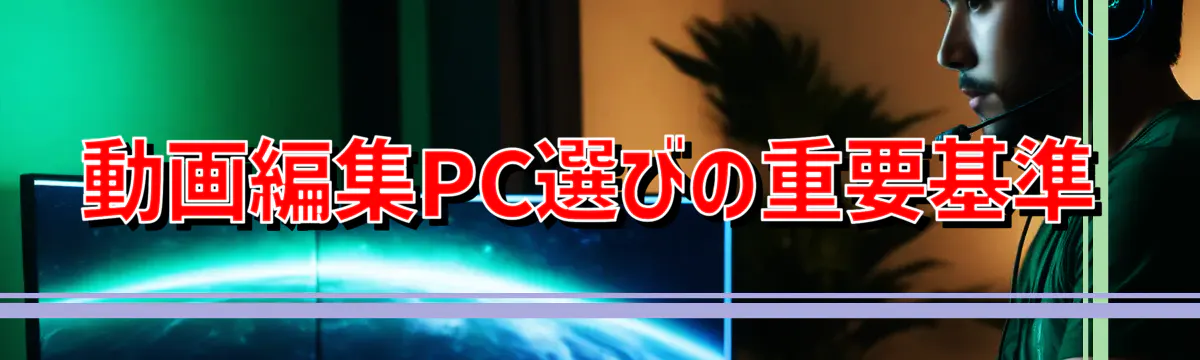 動画編集PC選びの重要基準