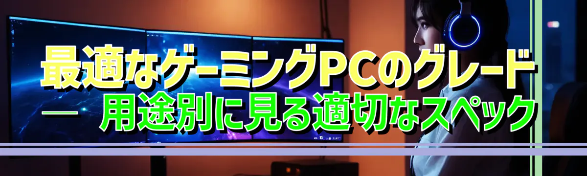 最適なゲーミングPCのグレード ― 用途別に見る適切なスペック