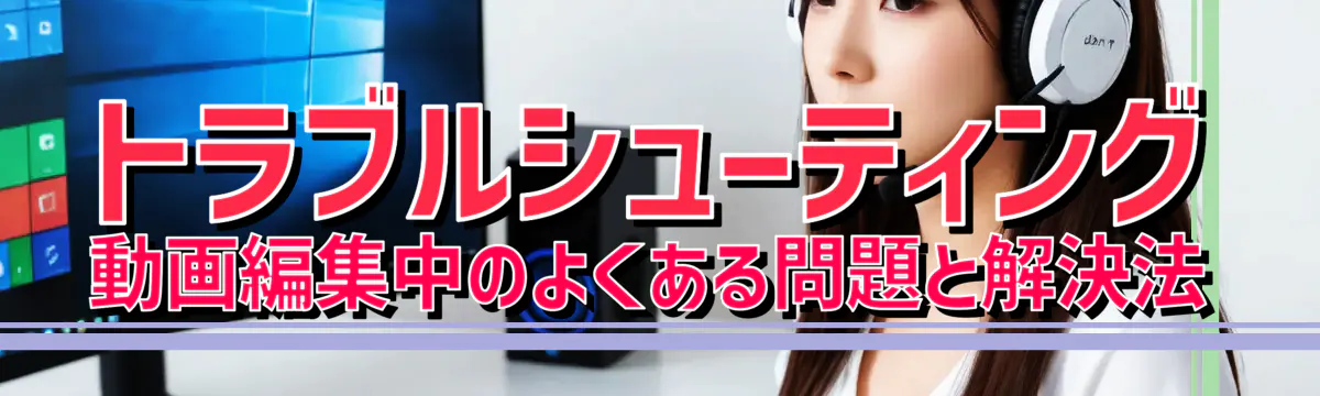 トラブルシューティング 動画編集中のよくある問題と解決法
