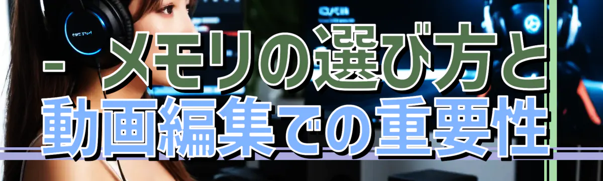 - メモリの選び方と動画編集での重要性
