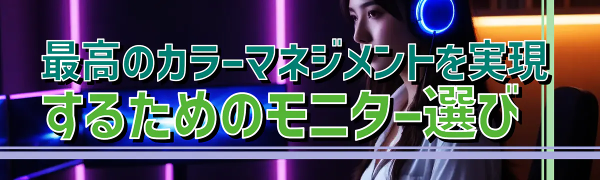 最高のカラーマネジメントを実現するためのモニター選び 
