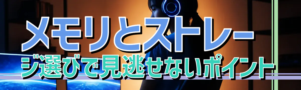 メモリとストレージ選びで見逃せないポイント