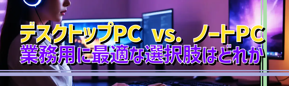 デスクトップPC vs. ノートPC 業務用に最適な選択肢はどれか