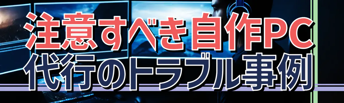 注意すべき自作PC代行のトラブル事例
