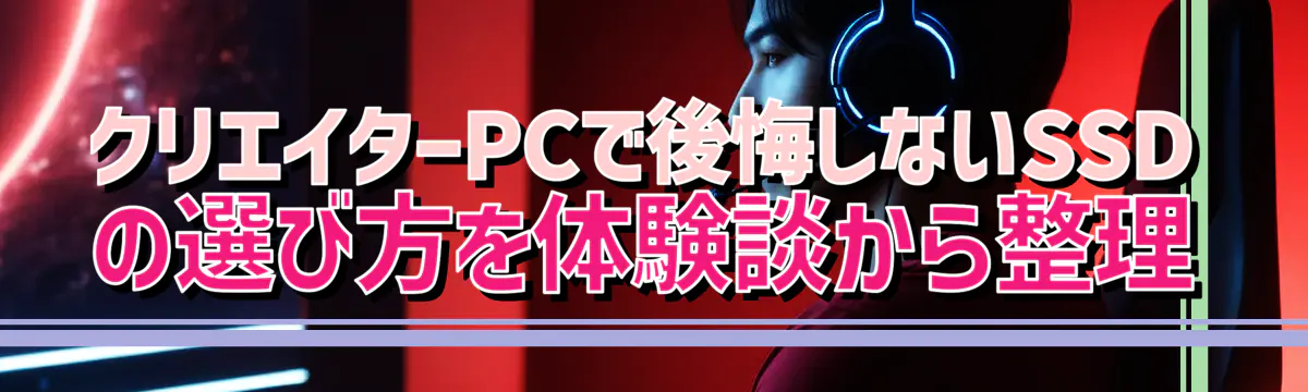 クリエイターPCで後悔しないSSDの選び方を体験談から整理