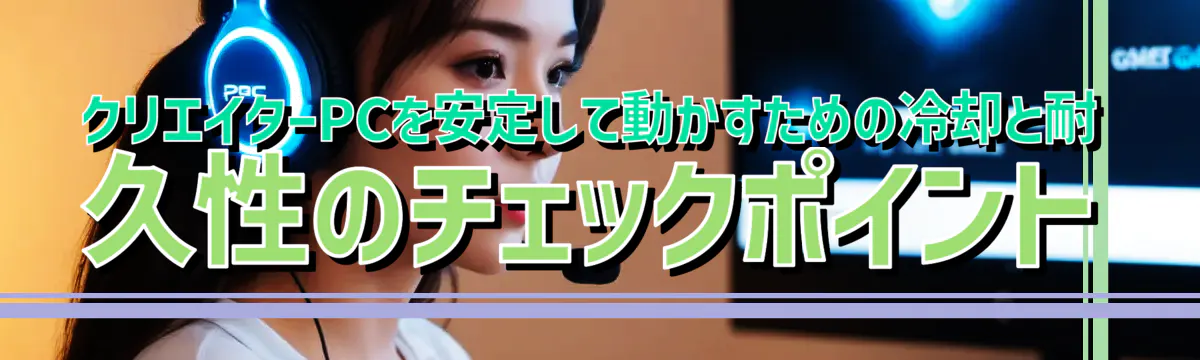 クリエイターPCを安定して動かすための冷却と耐久性のチェックポイント