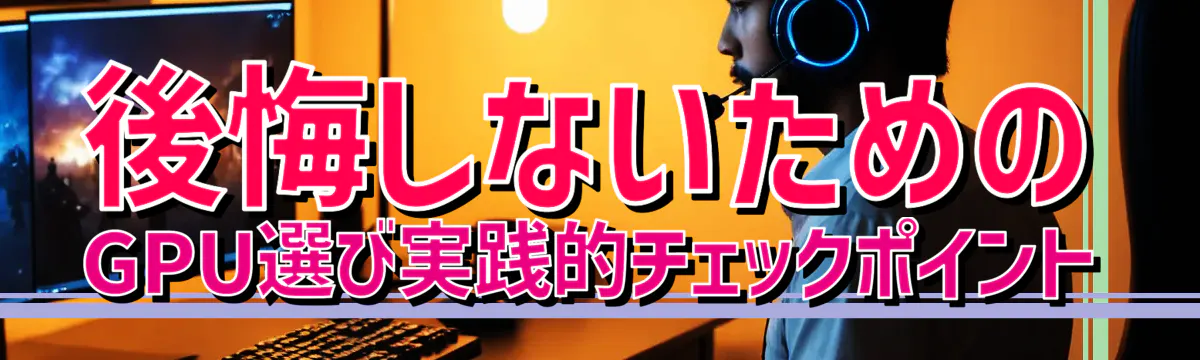 後悔しないための GPU選び実践的チェックポイント