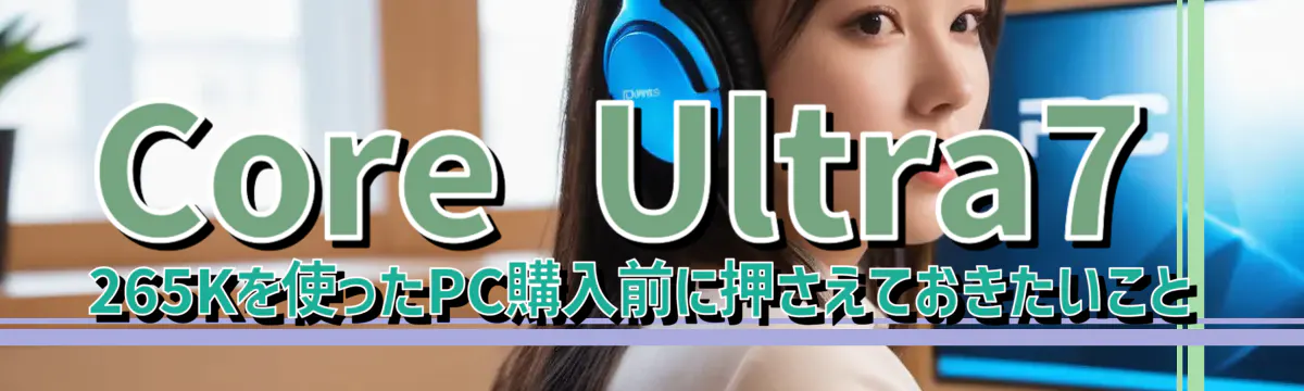 Core Ultra7 265Kを使ったPC購入前に押さえておきたいこと