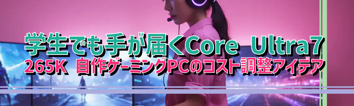 学生でも手が届くCore&nbsp;Ultra7 265K 自作ゲーミングPCのコスト調整アイデア