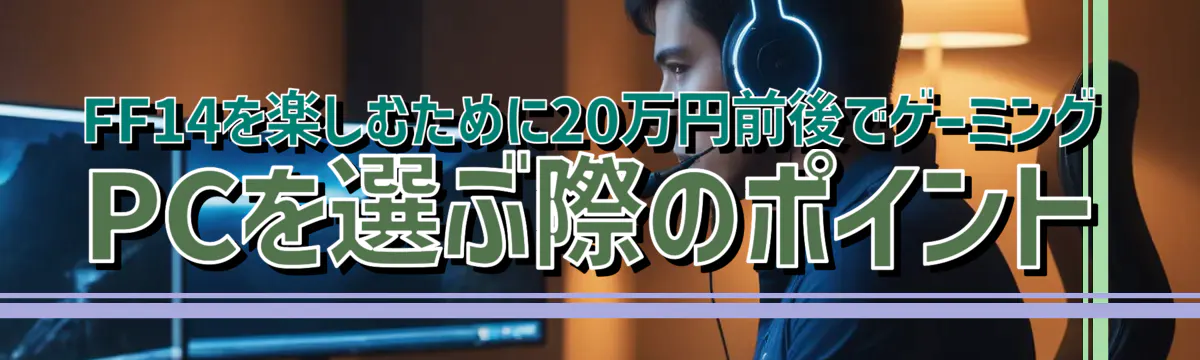 FF14を楽しむために20万円前後でゲーミングPCを選ぶ際のポイント