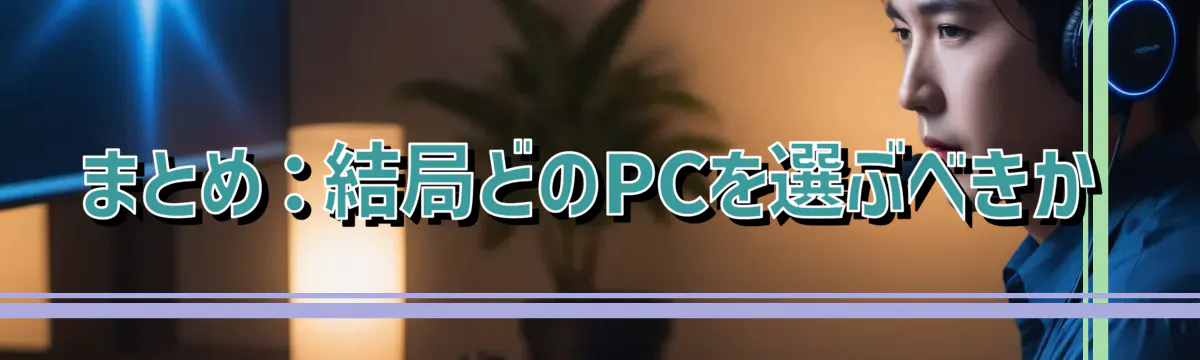 まとめ：結局どのPCを選ぶべきか