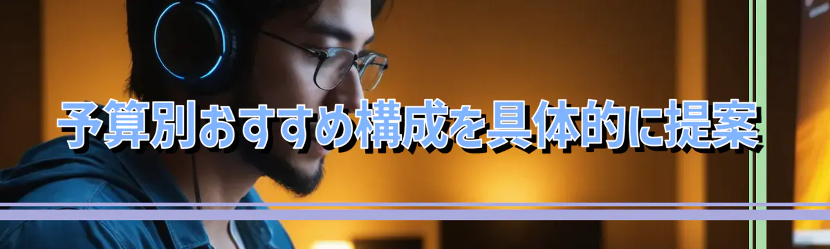 予算別おすすめ構成を具体的に提案