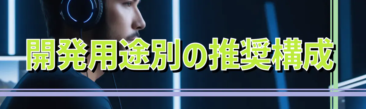 開発用途別の推奨構成