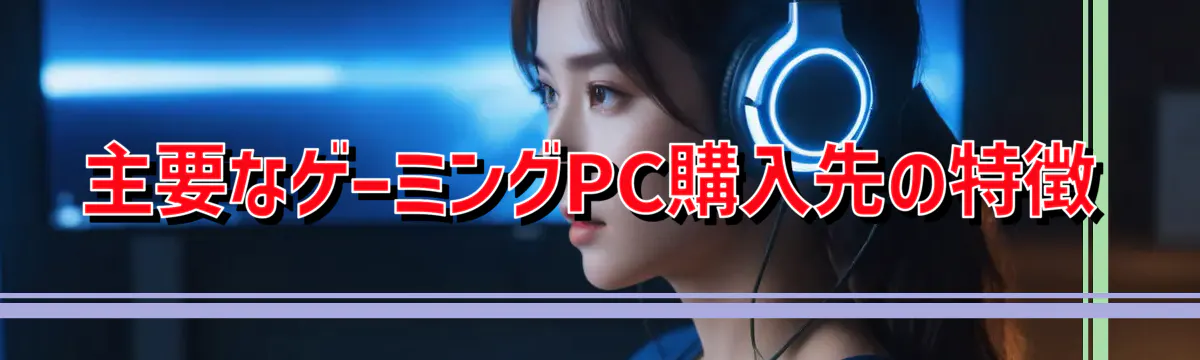 主要なゲーミングPC購入先の特徴