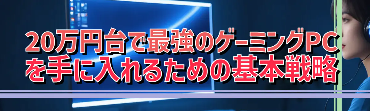 20万円台で最強のゲーミングPCを手に入れるための基本戦略