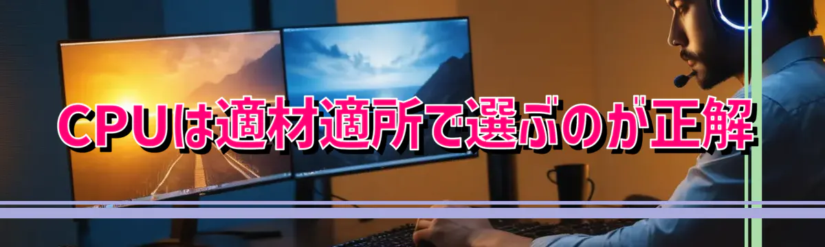 CPUは適材適所で選ぶのが正解