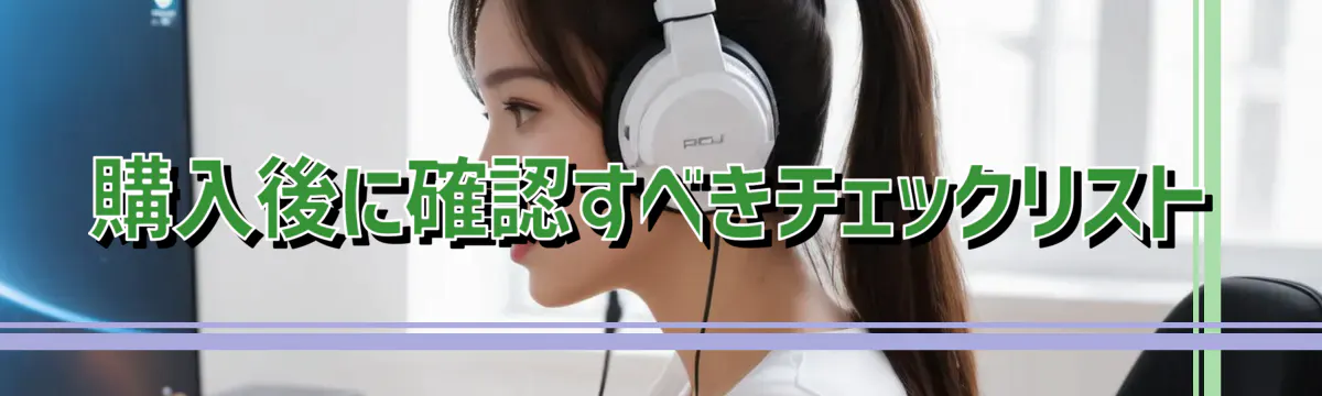 購入後に確認すべきチェックリスト