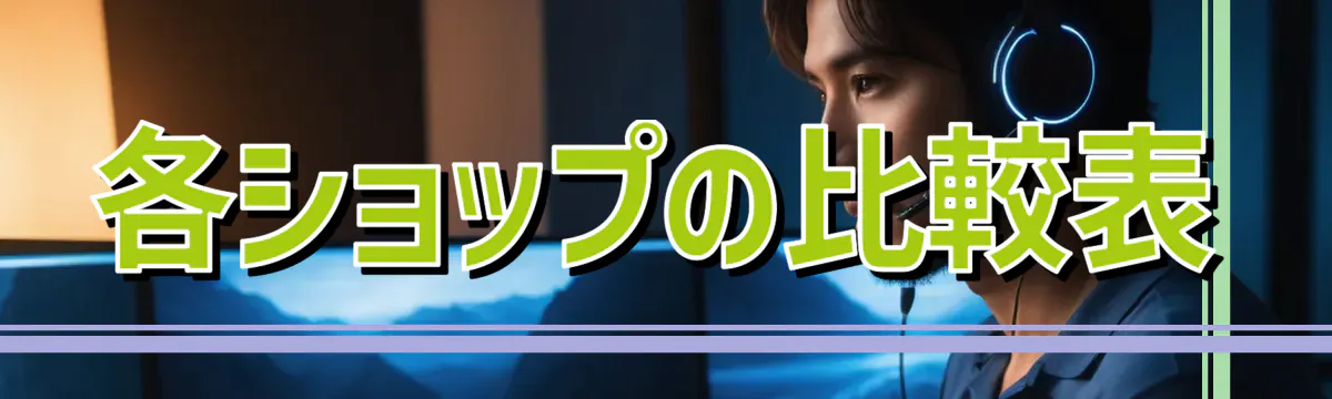 各ショップの比較表