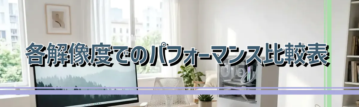 各解像度でのパフォーマンス比較表