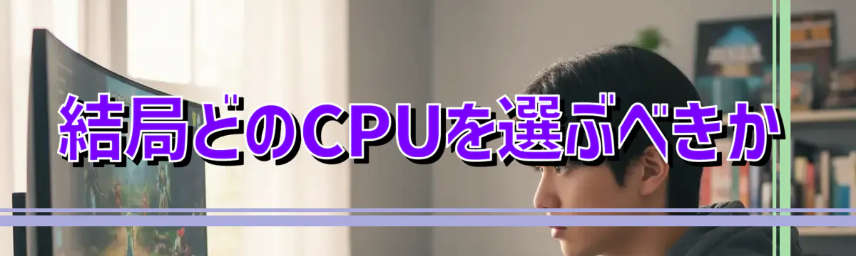 結局どのCPUを選ぶべきか
