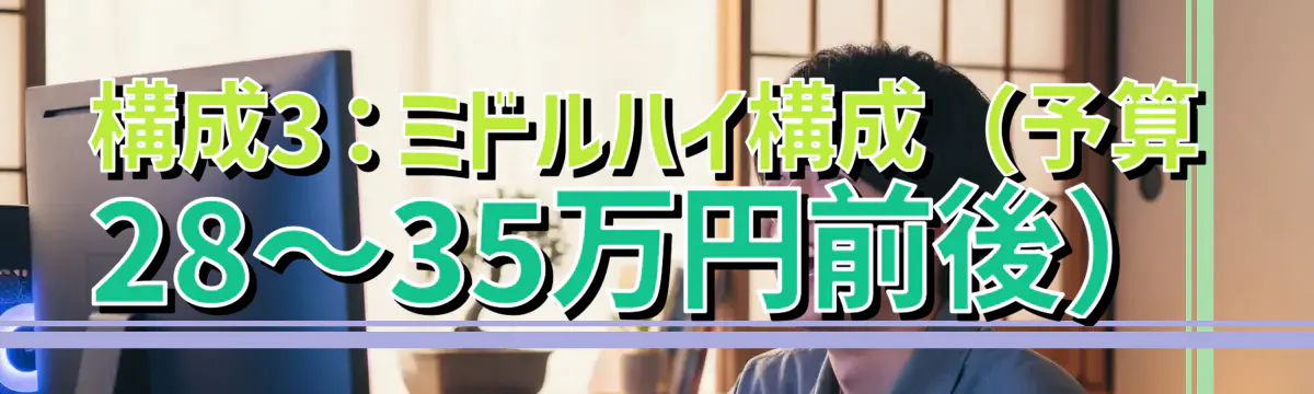 構成3：ミドルハイ構成（予算28〜35万円前後）