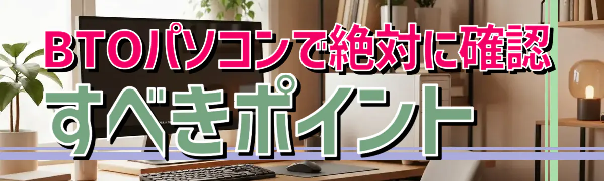BTOパソコンで絶対に確認すべきポイント