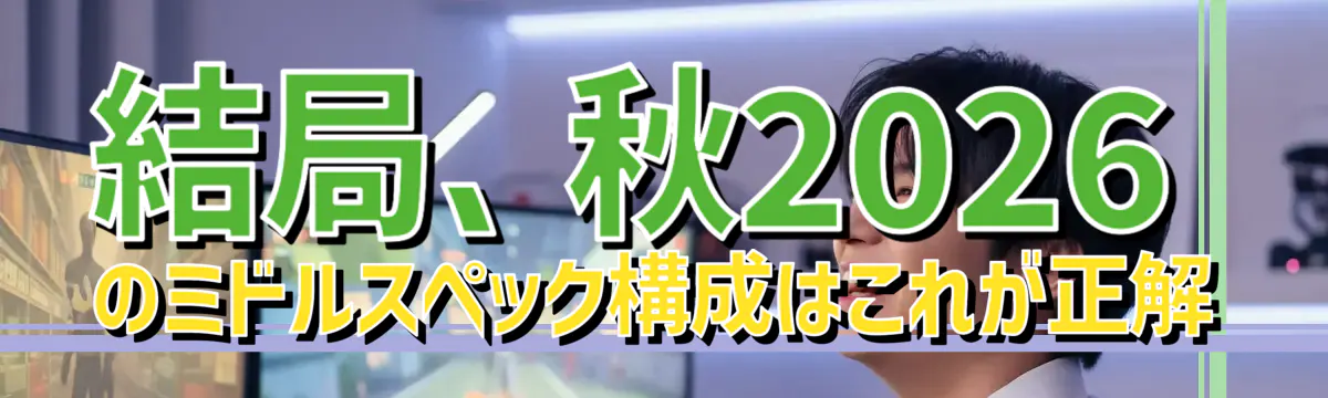結局、秋2026のミドルスペック構成はこれが正解